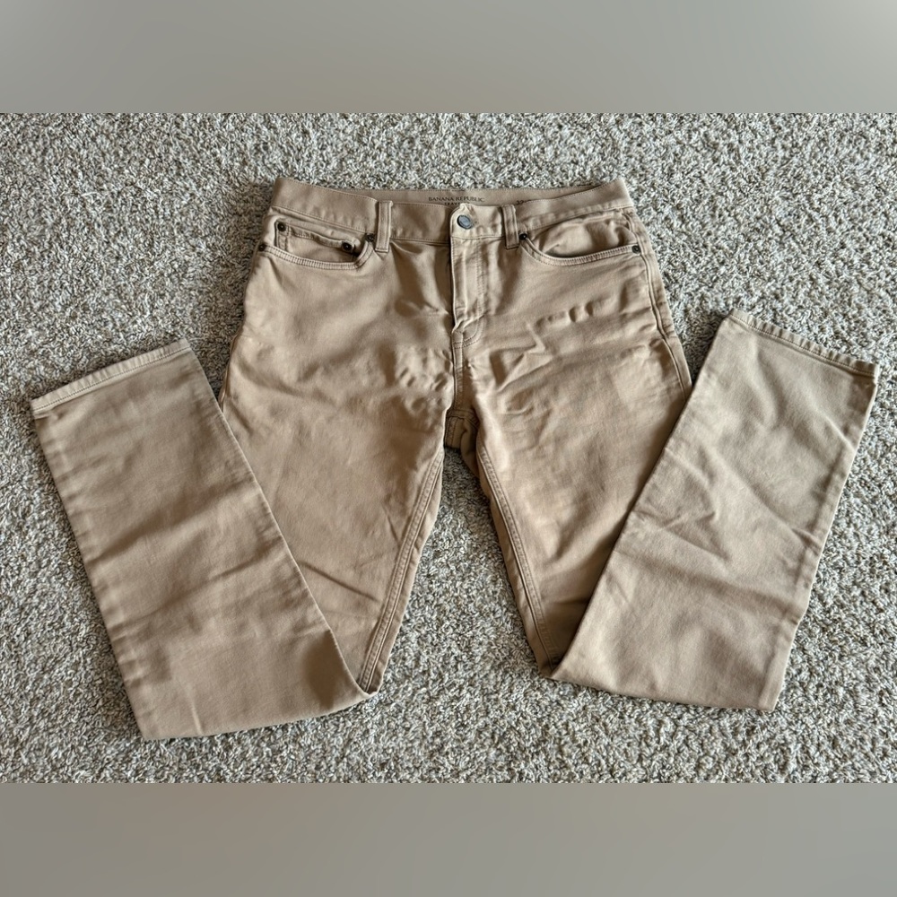 Banana Republic 32x34 Slim Fit Traveler Tan Pants